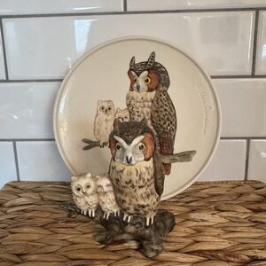 Goebel Mothers series 5th Edition Owl And Baby Plate And Figure‎